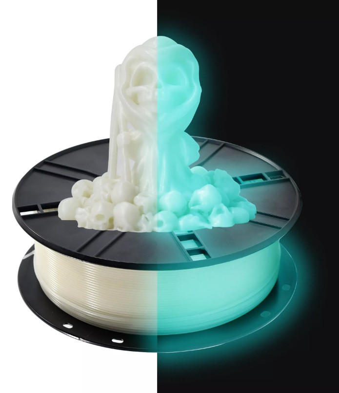 HILLIUM PLA+Noctilucent belo/plavo-zeleni 1kg